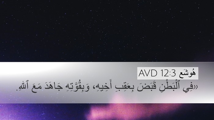 هُوشَع 12:3 AVD Bible Verse Image