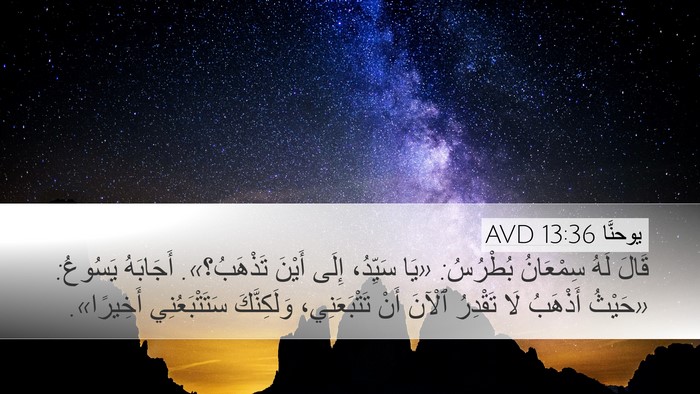 يوحنَّا 13:36 AVD Bible Verse Image