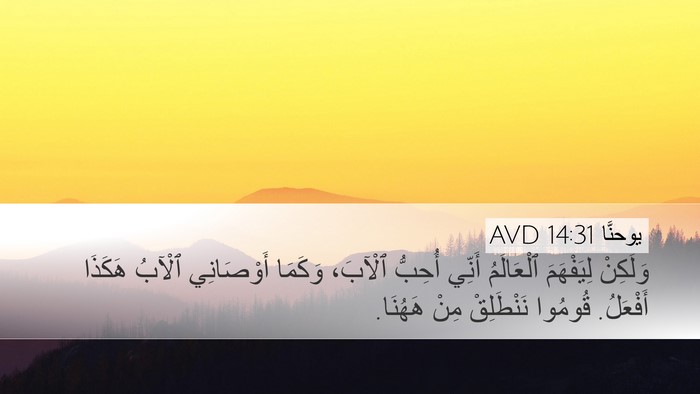 يوحنَّا 14:31 AVD Bible Verse Image