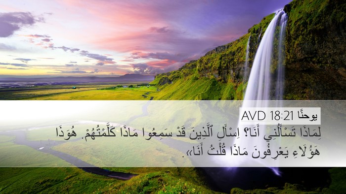 يوحنَّا 18:21 AVD Desktop Wallpaper - لِمَاذَا تَسْأَلُنِي - Desktop Bible Verse Wallpaper