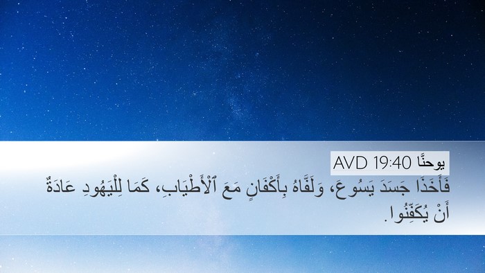 يوحنَّا 19:40 AVD Desktop Wallpaper - فَأَخَذَا جَسَدَ يَسُوعَ، - Desktop Bible Verse Wallpaper