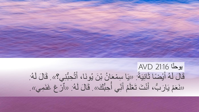 يوحنَّا 21:16 AVD Desktop Wallpaper - قَالَ لَهُ أَيْضًا - Desktop Bible Verse Wallpaper