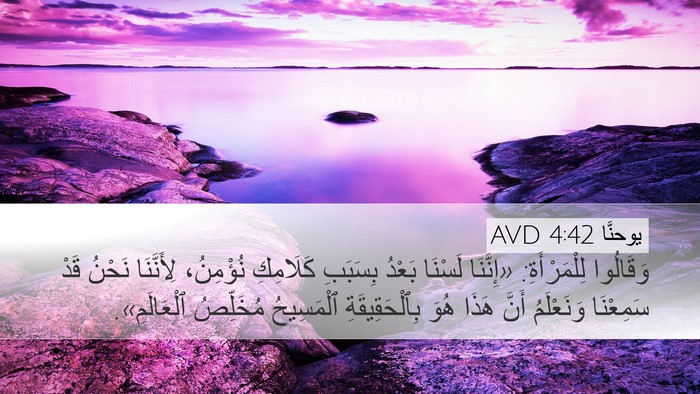 يوحنَّا 4:42 AVD Bible Verse Image