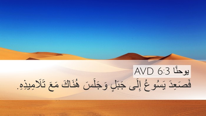 يوحنَّا 6:3 AVD Desktop Wallpaper - فَصَعِدَ يَسُوعُ إِلَى - Desktop Bible Verse Wallpaper