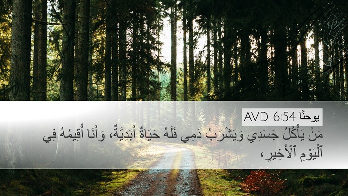 يوحنَّا 6:54 AVD Desktop Wallpaper - مَنْ يَأْكُلُ جَسَدِي - Desktop Bible Verse Wallpaper