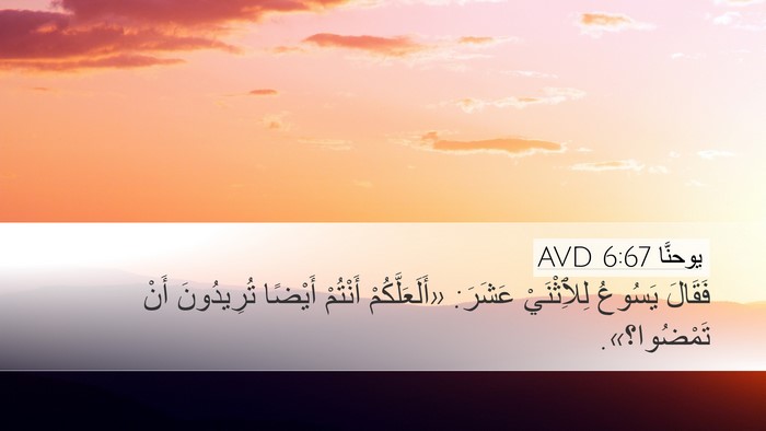 يوحنَّا 6:67 AVD Bible Verse Image