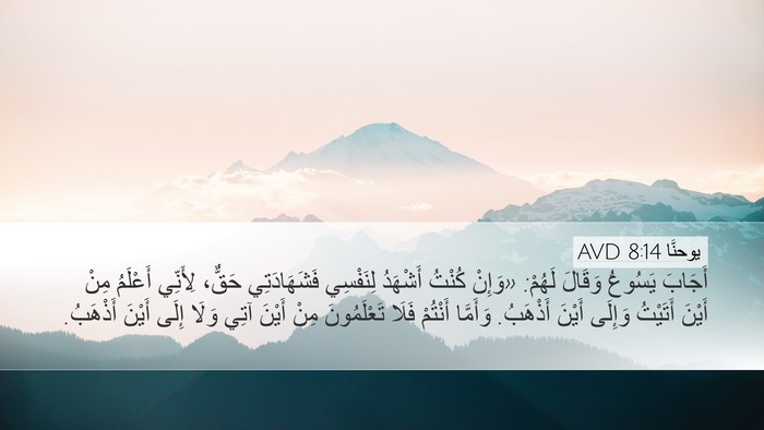 يوحنَّا 8:14 AVD Bible Verse Image