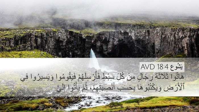 يَشُوع 18:4 AVD Desktop Wallpaper - هَاتُوا ثَلَاثَةَ رِجَالٍ - Desktop Bible Verse Wallpaper