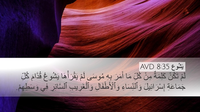 يَشُوع 8:35 AVD Desktop Wallpaper - لَمْ تَكُنْ كَلِمَةٌ مِنْ - Desktop Bible Verse Wallpaper