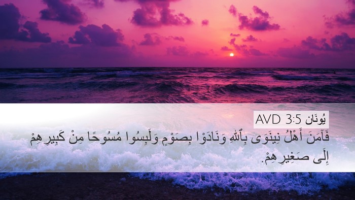 يُونَان 3:5 AVD Desktop Wallpaper - فَآمَنَ أَهْلُ نِينَوَى - Desktop Bible Verse Wallpaper
