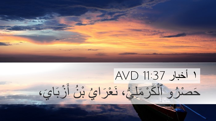 ١ أخبار 11:37 AVD Desktop Wallpaper - حَصْرُو ٱلْكَرْمَلِيُّ، - Desktop Bible Verse Wallpaper