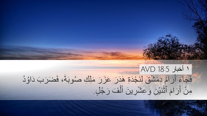 ١ أخبار 18:5 AVD Desktop Wallpaper - فَجَاءَ أَرَامُ دِمَشْقَ - Desktop Bible Verse Wallpaper