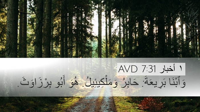١ أخبار 7:31 AVD Desktop Wallpaper - وَٱبْنَا بَرِيعَةَ: - Desktop Bible Verse Wallpaper
