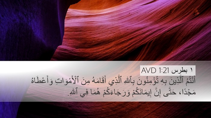 ١ بطرس 1:21 AVD Bible Verse Image