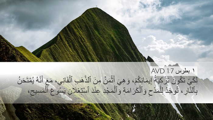 ١ بطرس 1:7 AVD Bible Verse Image