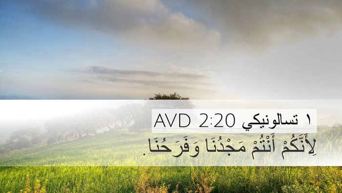 ١ تسالونيكي 2:20 AVD Desktop Wallpaper - لِأَنَّكُمْ أَنْتُمْ - Desktop Bible Verse Wallpaper