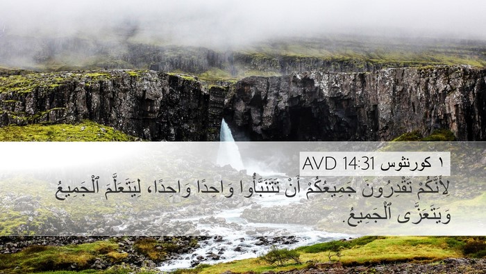 ١ كورنثوس 14:31 AVD Desktop Wallpaper - لِأَنَّكُمْ تَقْدِرُونَ - Desktop Bible Verse Wallpaper
