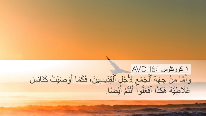 ١ كورنثوس 16:1 AVD Bible Verse Image