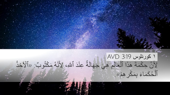 ١ كورنثوس 3:19 AVD Bible Verse Image