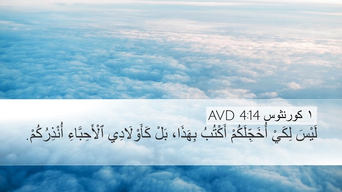 ١ كورنثوس 4:14 AVD Bible Verse Image