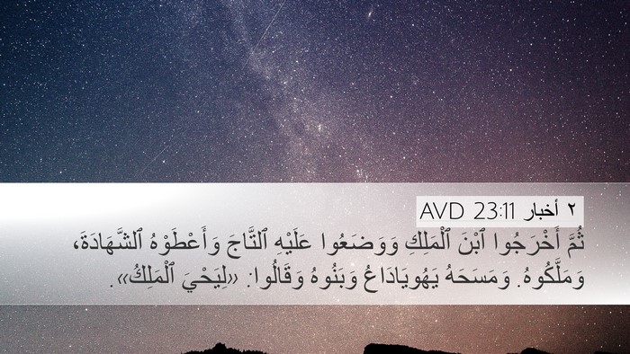 ٢ أخبار 23:11 AVD Bible Verse Image