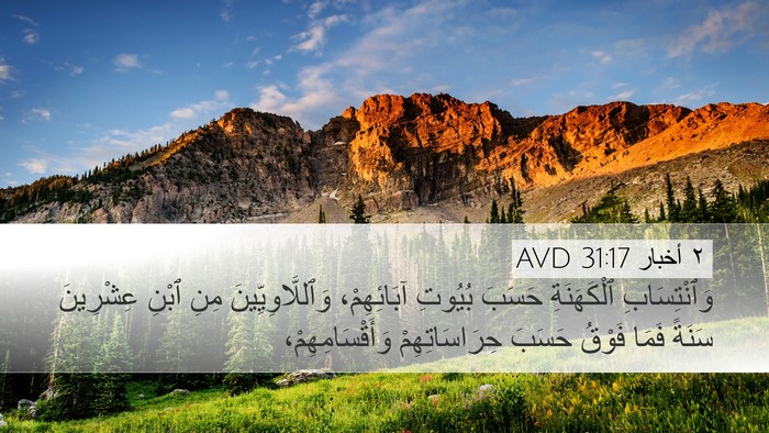 ٢ أخبار 31:17 AVD Desktop Wallpaper - وَٱنْتِسَابِ ٱلْكَهَنَةِ - Desktop Bible Verse Wallpaper