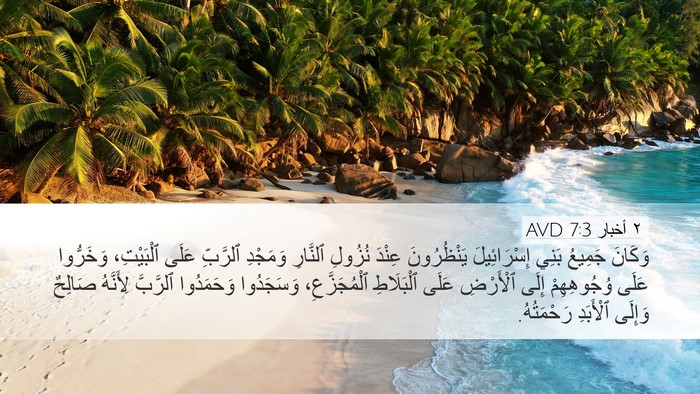 ٢ أخبار 7:3 AVD Desktop Wallpaper - وَكَانَ جَمِيعُ بَنِي - Desktop Bible Verse Wallpaper