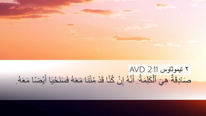 ٢ تيموثاوس 2:11 AVD Desktop Wallpaper - صَادِقَةٌ هِيَ - Desktop Bible Verse Wallpaper