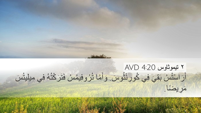 ٢ تيموثاوس 4:20 AVD Bible Verse Image