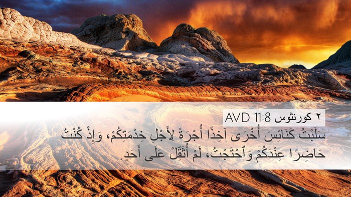 ٢ كورنثوس 11:8 AVD Desktop Wallpaper - سَلَبْتُ كَنَائِسَ - Desktop Bible Verse Wallpaper