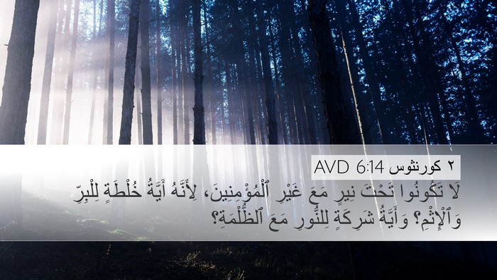 ٢ كورنثوس 6:14 AVD Bible Verse Image