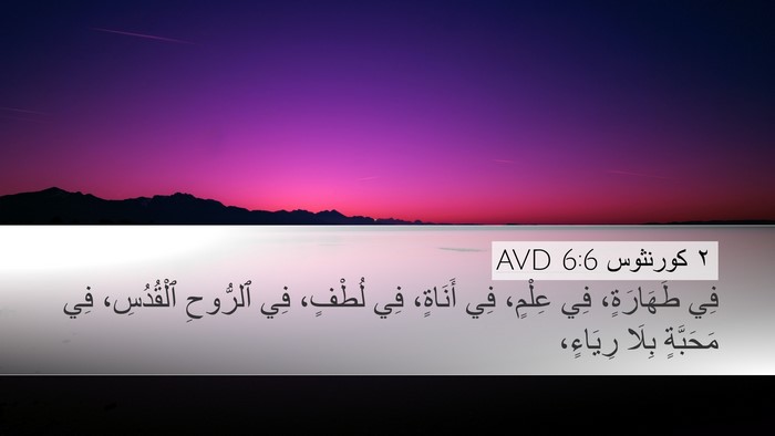 ٢ كورنثوس 6:6 AVD Bible Verse Image