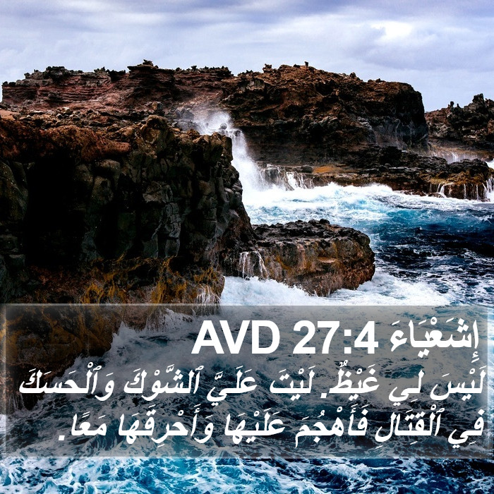 إِشَعْيَاءَ 27:4 AVD - لَيْسَ لِي غَيْظٌ. لَيْتَ