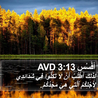 أفَسُس 3:13 AVD Bible Verse Image
