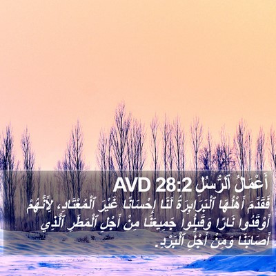أَعْمَالُ ٱلرُّسُلِ 28:2 AVD Bible Verse Image