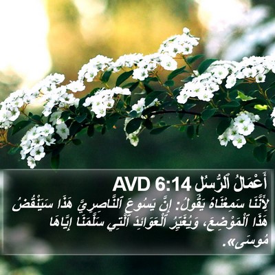 أَعْمَالُ ٱلرُّسُلِ 6:14 AVD Bible Verse Image