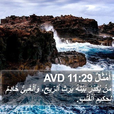 أَمْثَالٌ 11:29 AVD Bible Verse Image