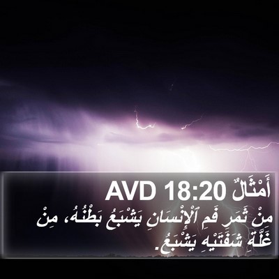 أَمْثَالٌ 18:20 AVD Bible Verse Image