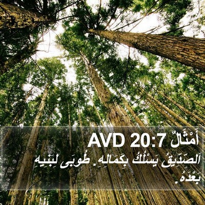 أَمْثَالٌ 20:7 AVD Bible Verse Image