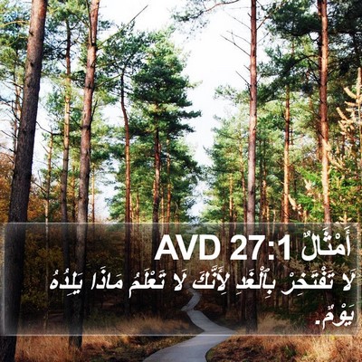 أَمْثَالٌ 27:1 AVD Bible Verse Image