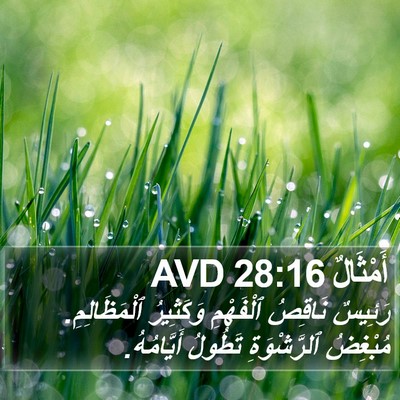 أَمْثَالٌ 28:16 AVD Bible Verse Image
