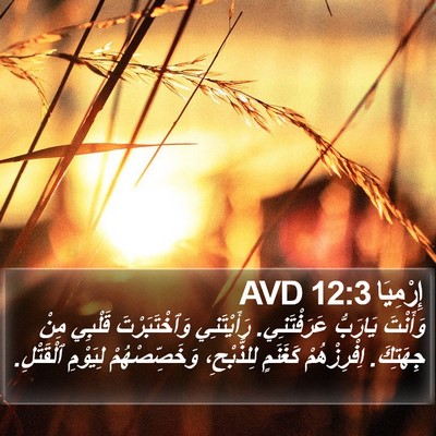 إِرْمِيَا 12:3 AVD Bible Verse Image