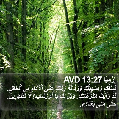 إِرْمِيَا 13:27 AVD Bible Verse Image