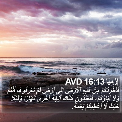 إِرْمِيَا 16:13 AVD Bible Verse Image