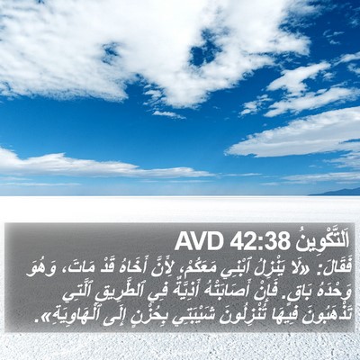 اَلتَّكْوِينُ 42:38 AVD Bible Verse Image