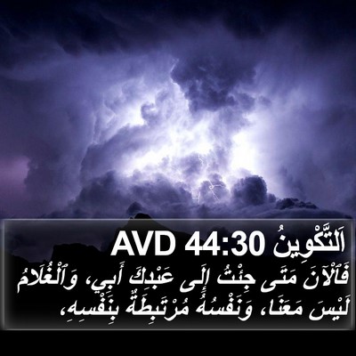 اَلتَّكْوِينُ 44:30 AVD Bible Verse Image