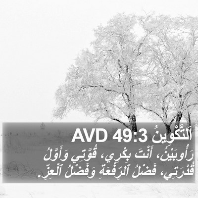 اَلتَّكْوِينُ 49:3 AVD Bible Verse Image