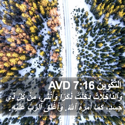 اَلتَّكْوِينُ 7:16 AVD Bible Verse Image