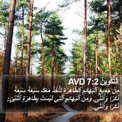 اَلتَّكْوِينُ 7:2 AVD Bible Verse Image