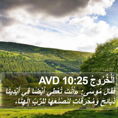 اَلْخُرُوجُ 10:25 AVD Bible Verse Image